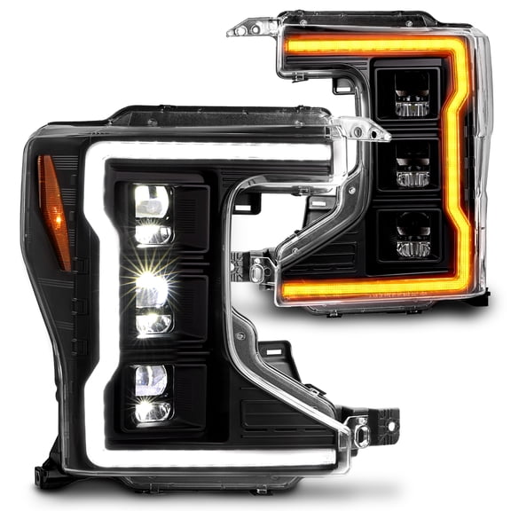 TRUE MODS Full LED Headlight Assembly Replacement for 2020-2022 Ford F250 F350 F450 Super Duty w/ OE Halogen Bulb [DOT] Sequential Turn Signal Custom Aftermarket Driver Passenger Projector Head Light