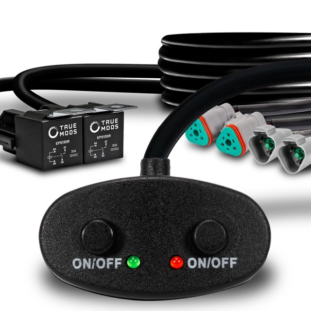 TRUE MODS LED Off Road Pod Work Light Wiring Harness Kit [2 On Off