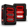 thumbnail image 2 of LED Tail Lights For Jeep Wrangler JK JKU 2007-2018 – Rear Stop Turn Signal Lamps, Red/Chrome 2 of 3