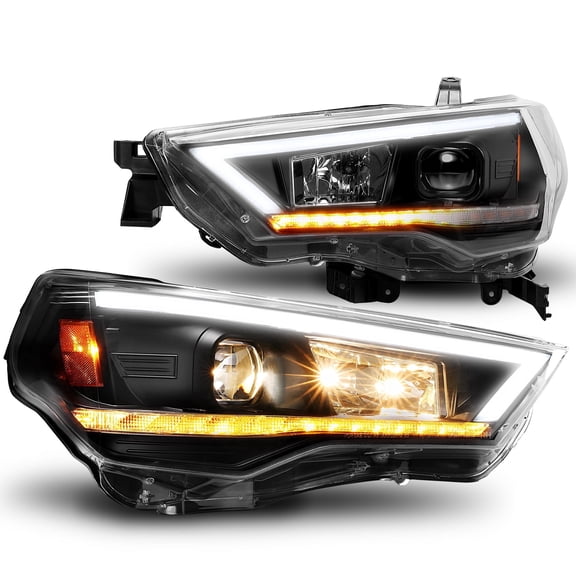 TRUE MODS Projector Optic Headlight Assembly Replacement for 2014-2020 Toyota 4Runner [DOT] LED Sequential Turn Signal Custom Aftermarket Front Driver Passenger High Low Beam Head Light Lamp Bulb