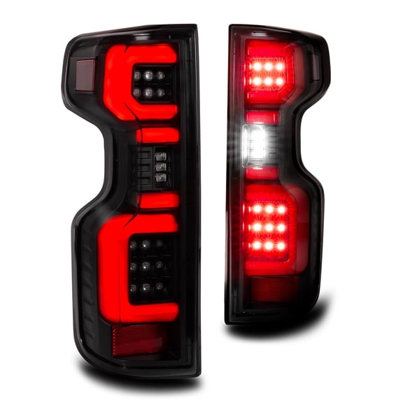 TRUE MODS Smoked Full LED Tail Light Assembly Replacement for 2019-2026 Chevy Silverado 1500 & 2020-2023 Chevy Silverado 2500 3500 HD w/ Stock LED Taillight Aftermarket Custom Brake Turn Signal Lamp