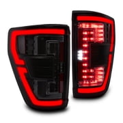 TRUE MODS Smoked Full LED Tail Light Assembly Replacement for 2021-2023 Ford F150 w/Stock LED Taillight [DOT] XL STX XLT Lariat Tremor King Ranch Platinum Raptor R Rear Brake Stop Reverse Turn Signal