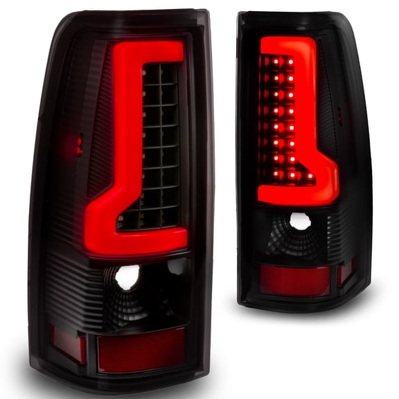 TRUE MODS Smoked LED Tail Light Assembly Replacement for 2003-2006 Chevy Silverado 1500 2500 3500 HD Aftermarket Custom Driver and Passenger Side Rear Brake Turn Signal Taillight Lamp Bulb