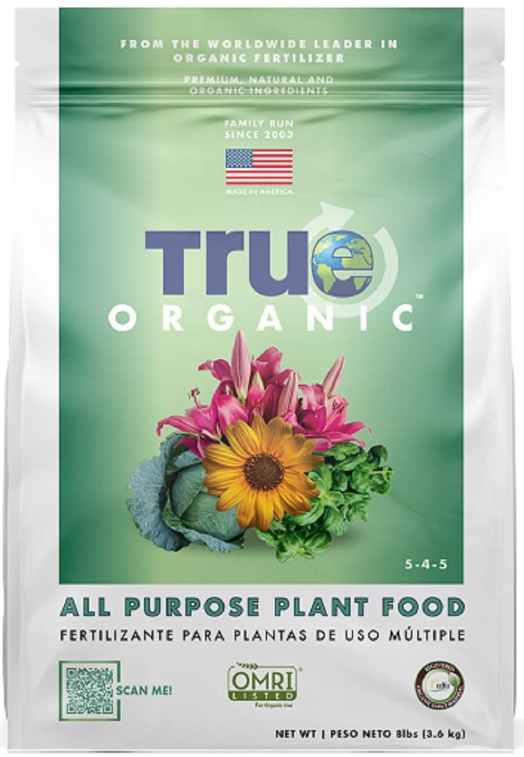 TRUE Organic All-Purpose Plant Food - CDFA, OMRI, for Organic Gardening, 8lbs