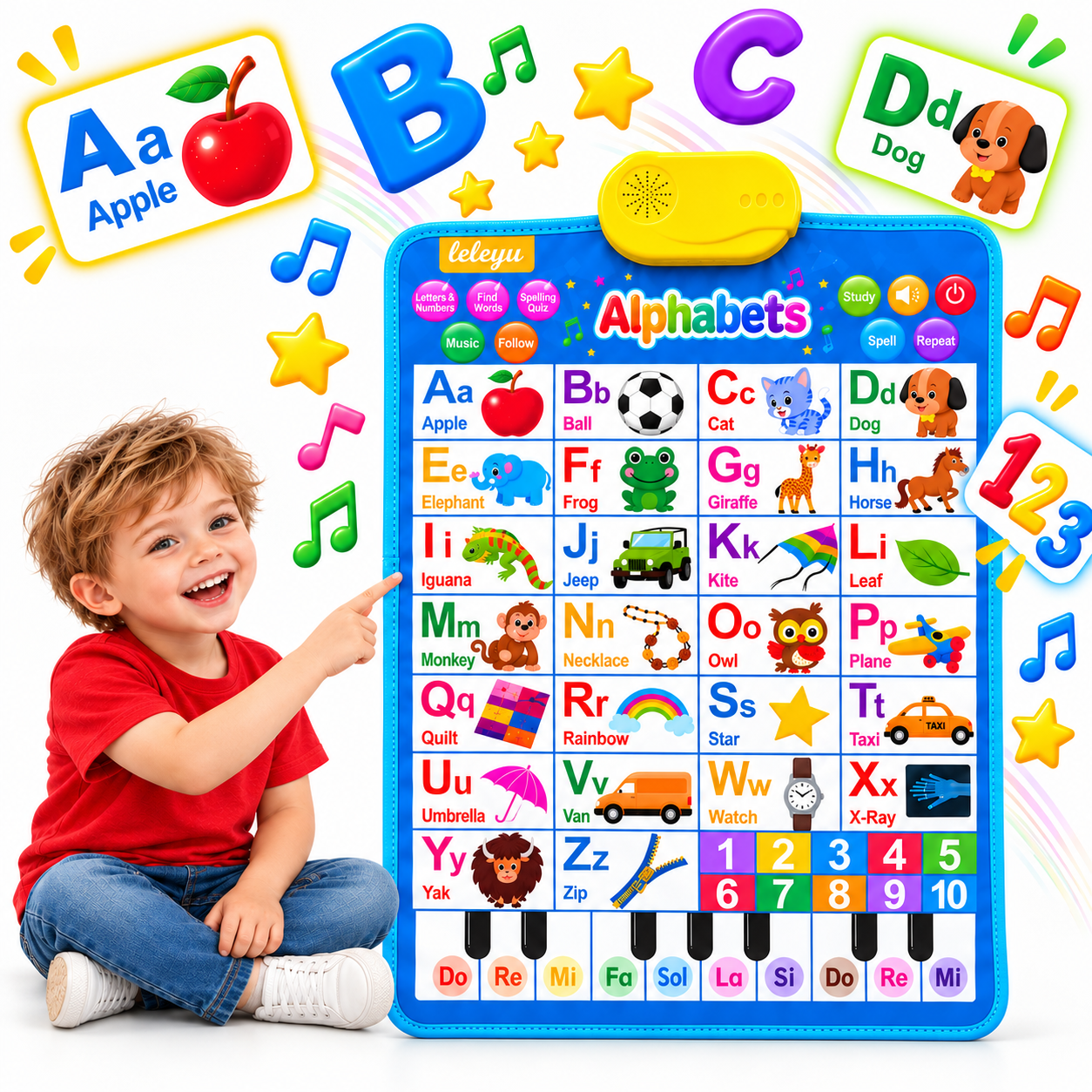 TRUELAY Electronic Alphabet Wall Chart for Kids, Interactive Talking ...