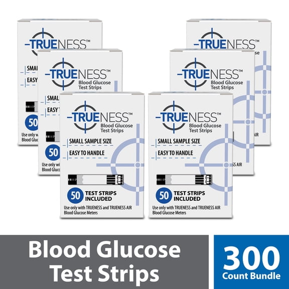 TRUENESS Blood Glucose Test Strips, 300 Count (6, 50-Count Boxes)