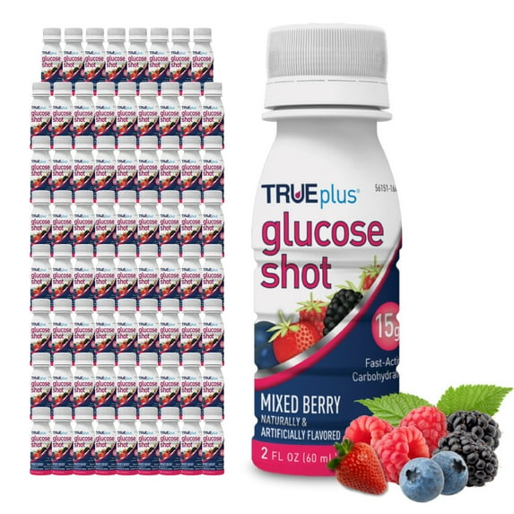 TRUEplus Glucose Shots 72 Bottles - Mixed Berry