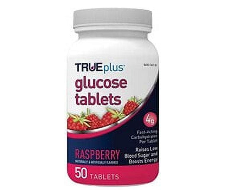 TRUVIDIA TRUEplus Glucose Tablets 4g Raspberry 50ct [ 3 Pack ]