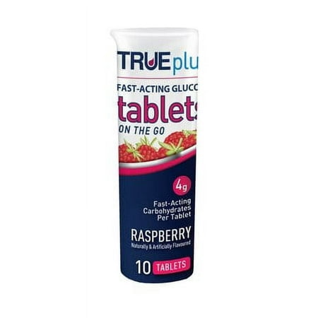 TRUEplus Glucose Tablets Raspberry 10ct [ 3 Pack ]