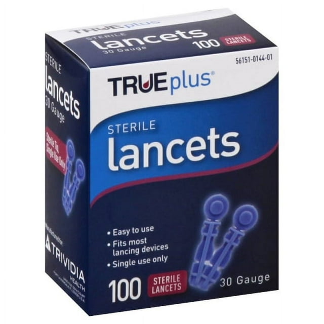 TRUEplus Single Use Sterile Lancets, 30 Gauge, 100 Count