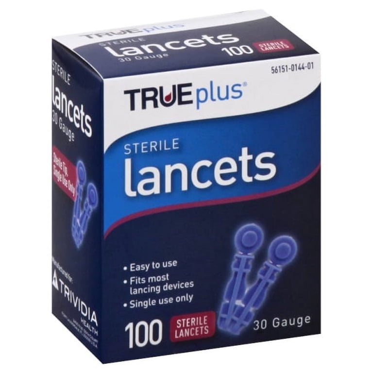 TRUEplus Sterile Lancets, 30 Gauge, 100 Count HSA/FSA Eligible