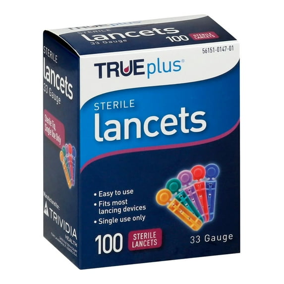 TRUEplus Sterile Lancets 33 Gauge (100-ct) (Single Pack)