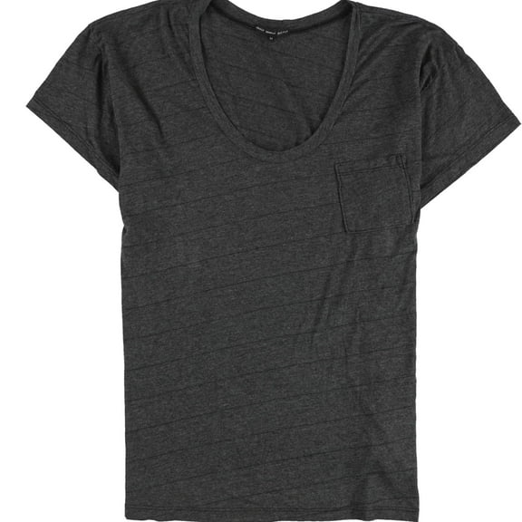 TRULY MADLY DEEPLY Mens Pin Stripes Pocket Basic T-Shirt, Black, Medium