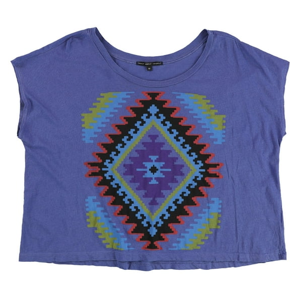 TRULY MADLY DEEPLY Womens Diamond Art Graphic T-Shirt, Blue, Medium