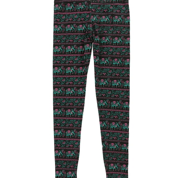TRULY MADLY DEEPLY Womens Elephant Casual Leggings, Black, Large