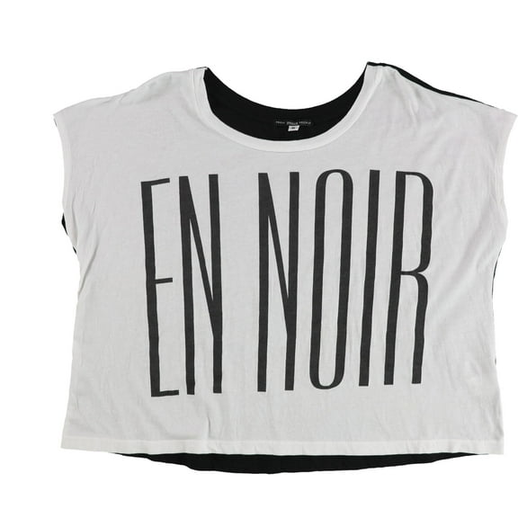 TRULY MADLY DEEPLY Womens En Noir Graphic T-Shirt, White, Medium