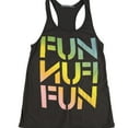 thumbnail image 1 of TRULY MADLY DEEPLY Womens Fun Fun Fun Racerback Tank Top, Grey, Small, 1 of 2