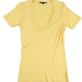 thumbnail image 1 of TRULY MADLY DEEPLY Womens Heathered V-Neck Basic T-Shirt, Yellow, Small, 1 of 2