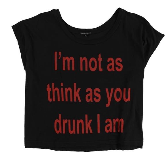 TRULY MADLY DEEPLY Womens I'm Not As Graphic T-Shirt, Black, Medium