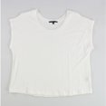 thumbnail image 1 of TRULY MADLY DEEPLY Womens Plain Cap Sleeve Basic T-Shirt, Off-White, Medium, 1 of 2