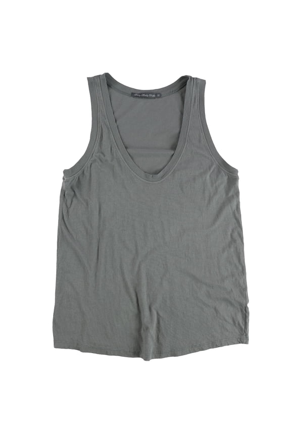 Womens Scoop Neck Tank Top, Grey, Large