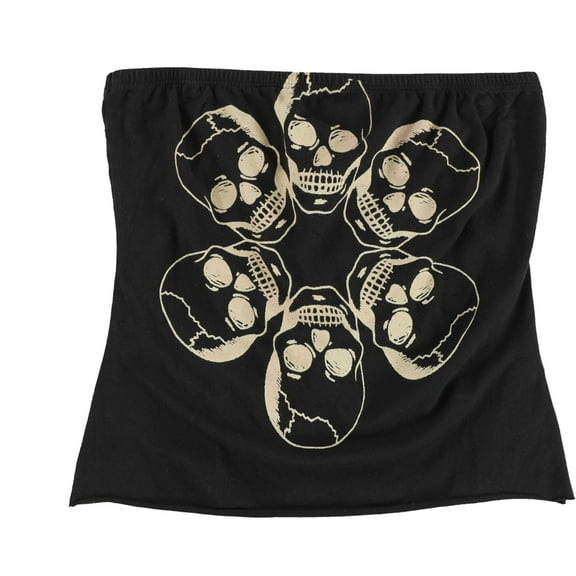 TRULY MADLY DEEPLY Womens Skulls Graphic T-Shirt, Black, Small