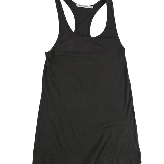 TRULY MADLY DEEPLY Womens Solid Racerback Tank Top, Grey, Medium