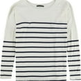 thumbnail image 1 of TRULY MADLY DEEPLY Womens Striped Basic T-Shirt, White, X-Small, 1 of 2