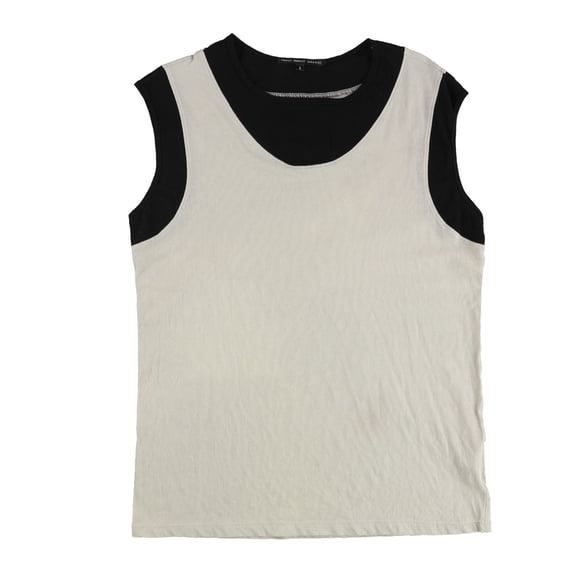 TRULY MADLY DEEPLY Womens Two Tone Basic T-Shirt, Beige, Small