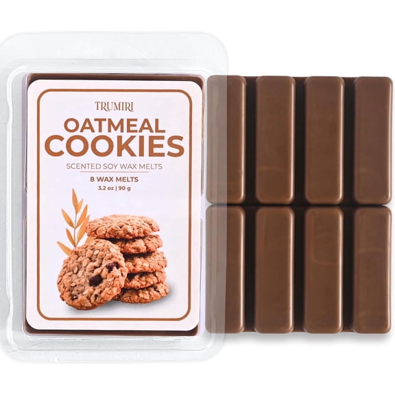 TRUMIRI Oatmeal Cookies Scented Wax Melts - Made with Non Toxic Soy Wax and Essential Oils - Long Lasting Strong Scent Pet Safe Candle Wax Cubes Tarts for Warmers - Fall Christmas