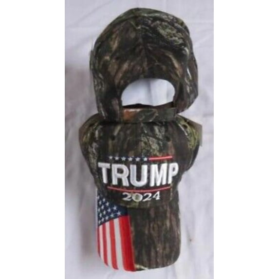 TRUMP 2024 WOODLAND CAMO USA PATRIOTIC STYLE Adjustable Embroidered Cap Hat