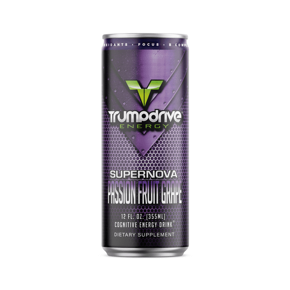 TRUMPDRIVE ENERGY Cognitive Energy Drink, Passionfruit Grape 12 Fl Oz (Pack of 12)