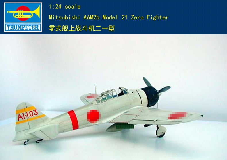 TRUMPETER MITSUBISHI A6M2b MODEL 21 ZERO FIGHTER 1/24 MODEL KIT