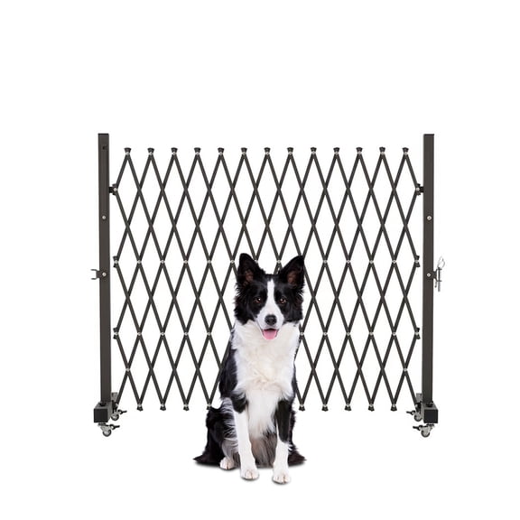 TRUNK Expandable Metal Barricade, Portable Safety Barrier with Casters, Flexible Mobile Folding Security Gate, Adjustable Traffic Fence for Home, School, Warehouse, 5.2 Feet, 34 inch High