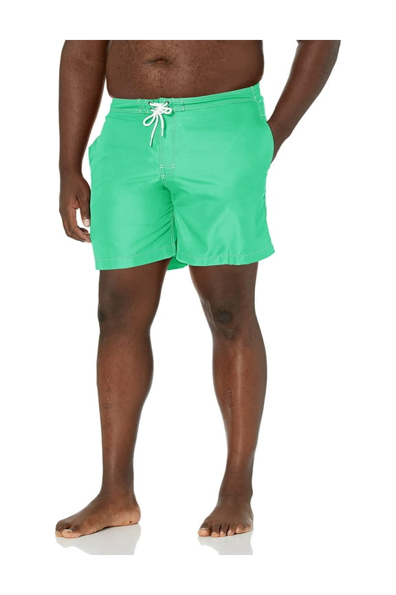 TRUNKS Men's Swami 8 Inch Solid Swim Trunk, Kale Green, XX-Large