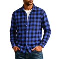 thumbnail image 1 of TRUNZI Mens Plaid Long Sleeve Button Down Shirts Regular Fit Work Office Suit Gingham Shirts with 2 Chest Pockets, 1 of 8