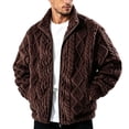 thumbnail image 1 of TRUNZI Mens Sherpa Fleece Jackets Long Sleeves Zip Up Casual Thick Warm Comfy Faux Fur Jackets with Pockets,Coffee,Size M, 1 of 6
