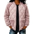 thumbnail image 1 of TRUNZI Women's Fleece Quilted Bomber Jackets Long Sleeve Zip Up Jackets for Fall Winter with Pockets, 1 of 9