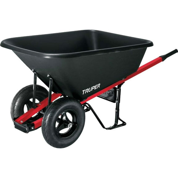 TRUPER HERRAMIENTAS 8 cu ft / 300 lb Capacity Duas Poly Wheelbarrow with Wood Handle