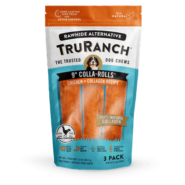 TRURANCH All-Natural Rawhide Alternative Dog Treats, Large Roll 3 Pack