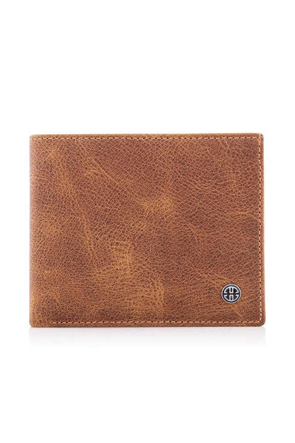 Treviso Mens Wallets Bifold Leather with Coin Pocket Rfid Blocking (Cognac) Y101