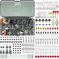 thumbnail image 1 of TRUSCEND 203pcs Fishing Accessories Kit, Tackle Box with Tackle Included, Fishing Hooks, Jig Heads, Sinkers, Weights, Swivels, Snaps, Fishing Gear Set for Bass Trout Walleye, Fishing Gifts for Men, 1 of 8