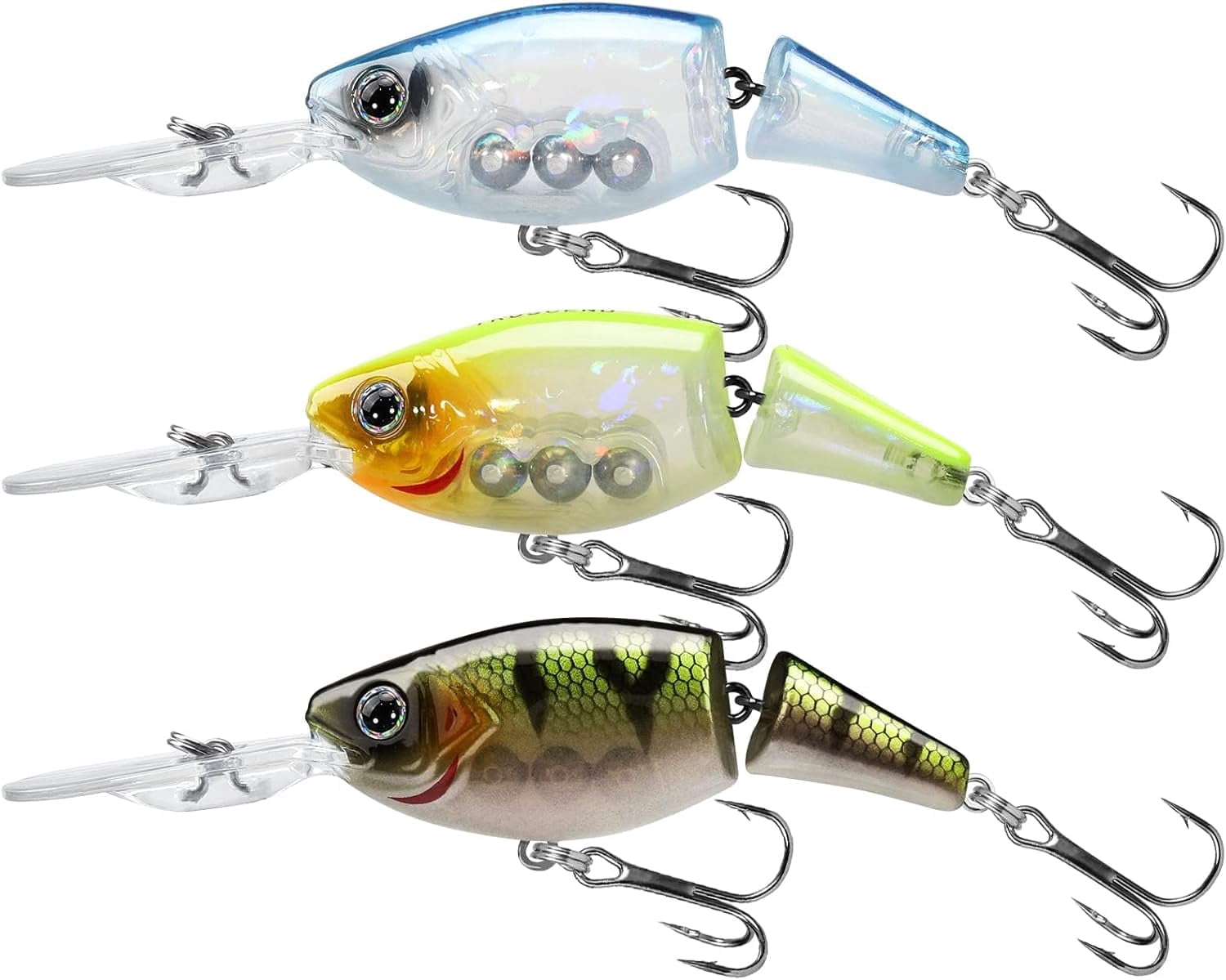 TRUSCEND Easy Catch SwimMax with BKK Hooks, Magic Noisy Wiggling and Vibrating Actions for More Bites, Lifelike Fishing Lures for Bass Trout Walleye Crappie, Strongest Dyneema Fiber Jointed Swimbait