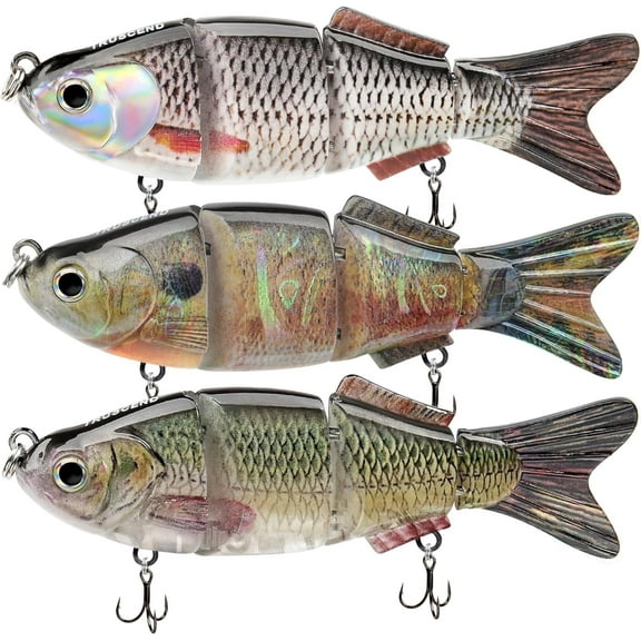 TRUSCEND Easy Catch Swimmax, Magic Noisy Turbulent Wiggling and Vibrating Actions for More Bites, Segmented Swimbait Jointed by Dyneema Strongest Fiber, Lifelike Fishing Lures for Family Fishing