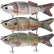 TRUSCEND Easy Catch Swimmax, Magic Noisy Turbulent Wiggling and Vibrating Actions for More Bites, Segmented Swimbait Jointed by Dyneema Strongest Fiber, Lifelike Fishing Lures for Family Fishing