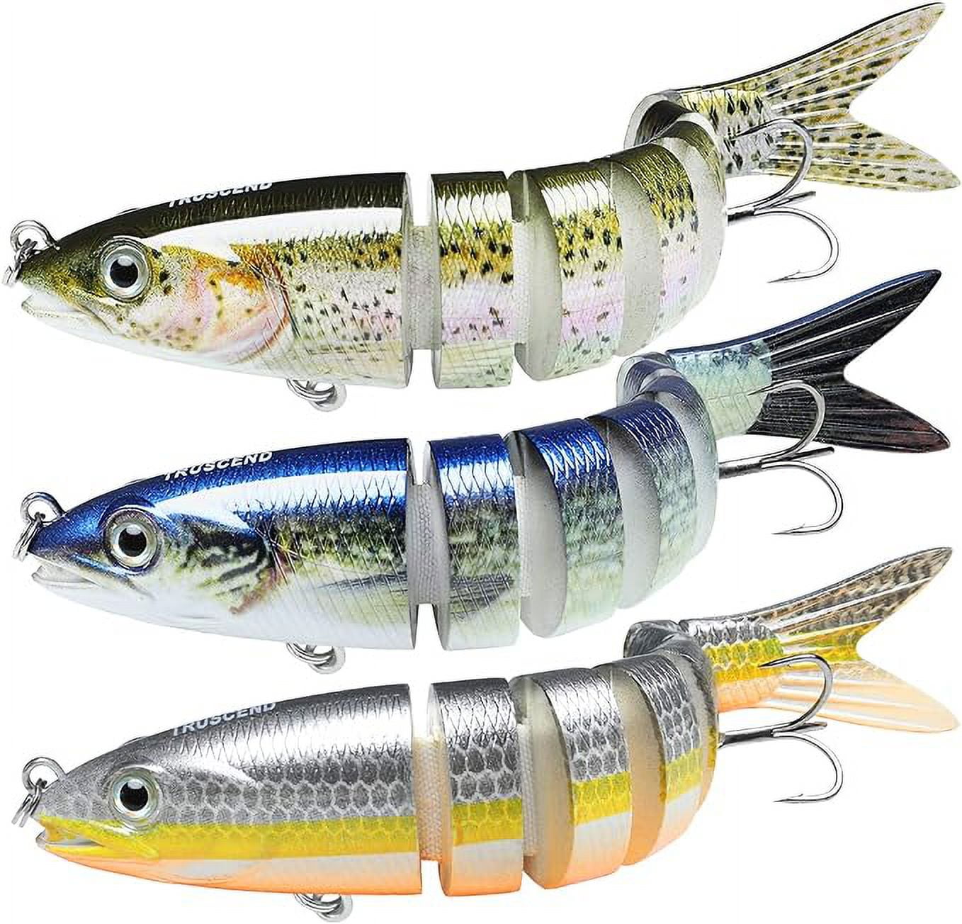 TRUSCEND Fishing Lures for Bass Trout Multi Jointed Swimbaits