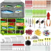 TRUSCEND Fishing Lures, 240pcs Fishing Gears Included Tackle Box, Crankbaits, Soft Baits, Spinners, Frogs, Hooks & Weights Accessories Kit for Bass Trout Freshwater & Saltwater, Fishing Gifts for Men