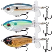 TRUSCEND Popobait Fishing Lures with BKK Hooks, Easy Catch Instant Startup, Longer Cast, Balanced Spray/Sound/Swim, Topwater Plopper Bait for Bass, Walleye, Catfish, Pike, Great for Family Fishing