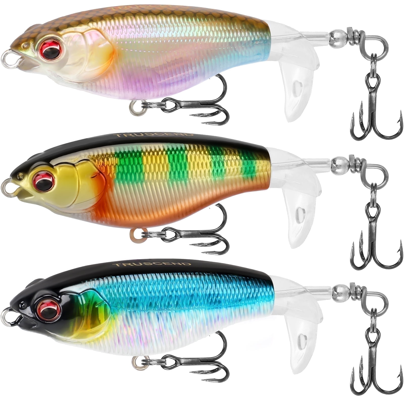Xspring 5 PCS Fishing Lure Set, Lifelike Artificial Baits With 3D Eyes