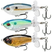 TRUSCEND PoPobait Topwater Fishing Lures, 3 Packs Whopper Plopper Lures with BKK Hooks for Freshwater Saltwater, Fishing Wobble Surface Bass Bait Teasers Fishing Gifts for Men Dad 3” 0.3oz
